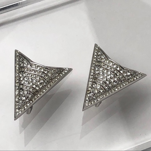 RARE VTG 80s CHRISTIAN DIOR ARROW HEAD EARRINGS - Picture 9 of 14